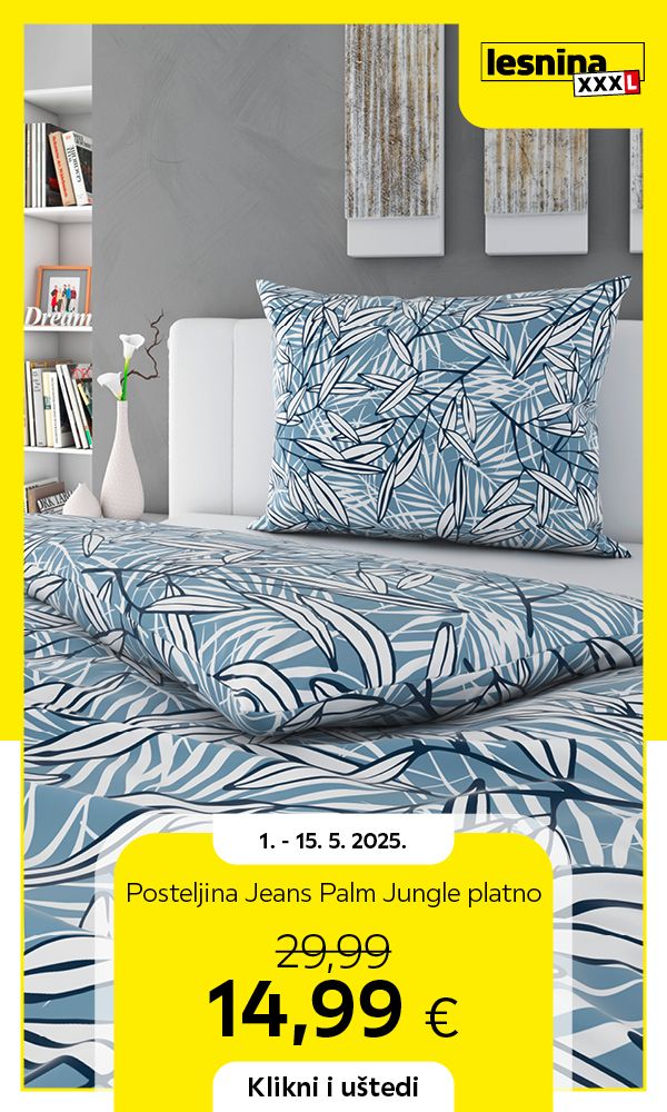 POSTELJINA JEANS PALM JUNGLE PLATNO
