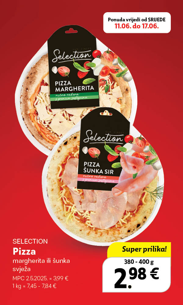 Selection pizza